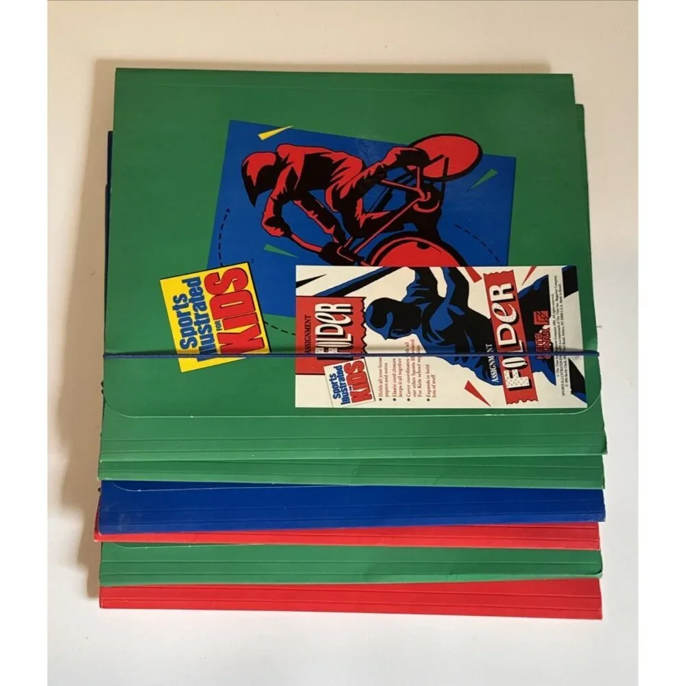 Vintage Sports Illustrated for Kids Assignment Folders Lot of 6 Colorful 1991